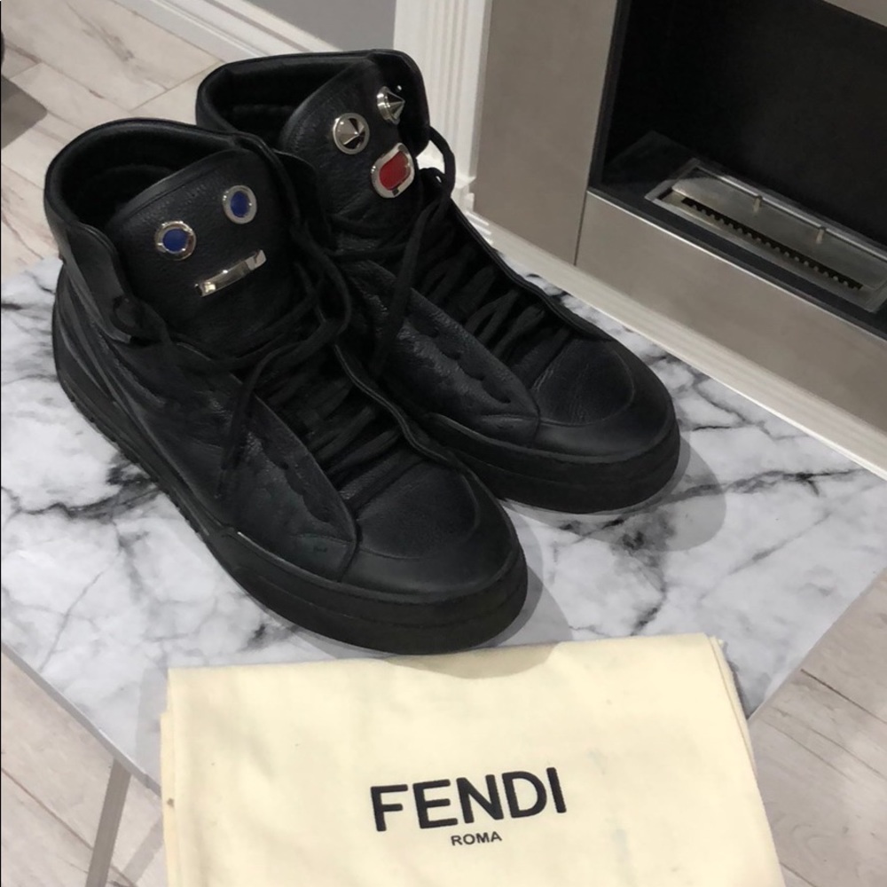 Fendi metal face boots